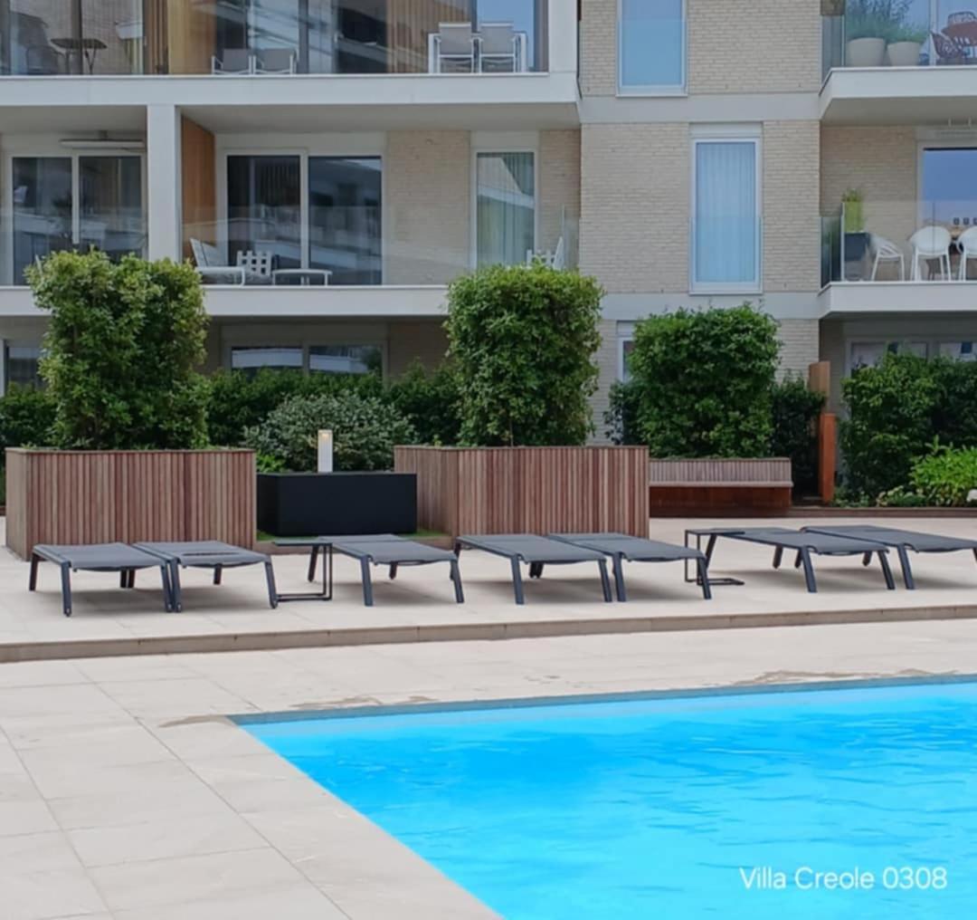 Villa Creole 0308 Luxe Appartement Met Verwarmd Zwembad Nieuwpoort Jachthaven Экстерьер фото